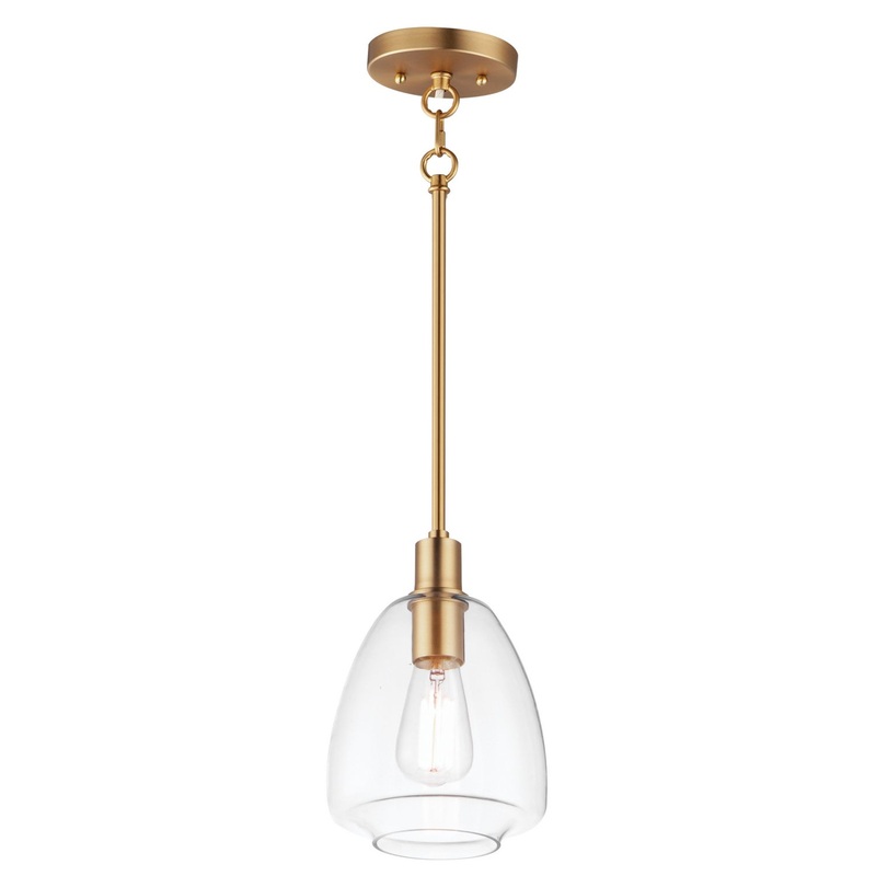 Maxim 11112CLSBR Babylon One Light Pendant, Satin Brass