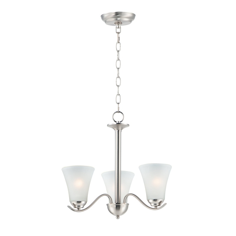 Maxim 12073FTSN Vital Three Light Chandelier, Satin Nickel
