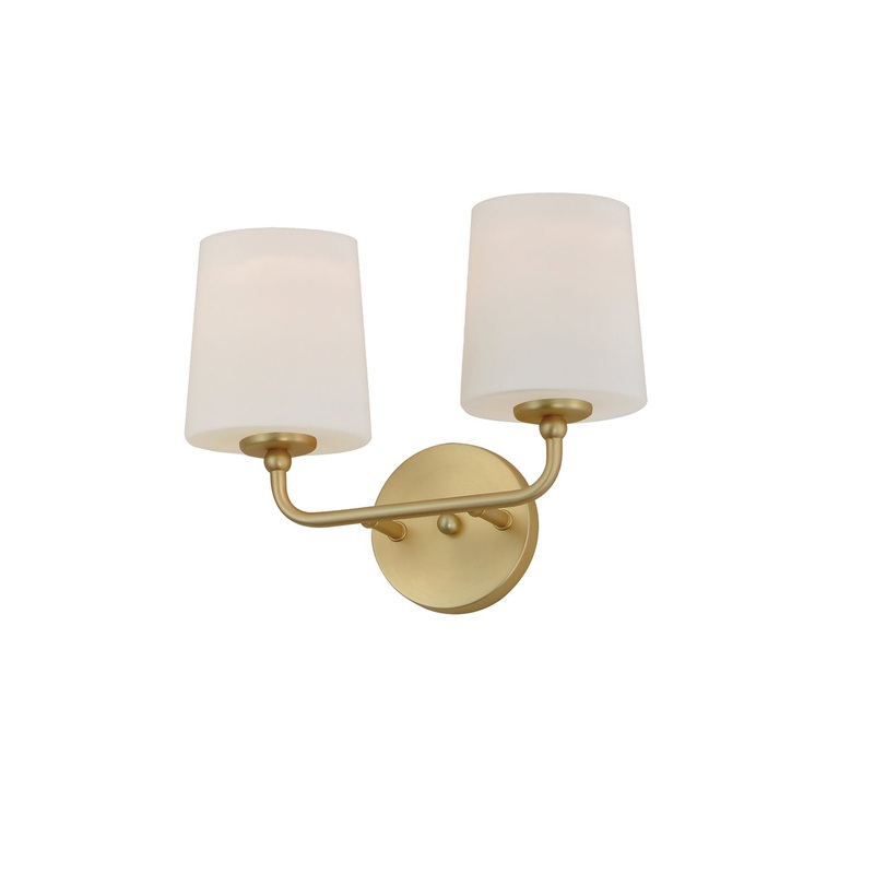 Maxim 12092SWSBR Bristol Two Light Wall Sconce, Satin Brass