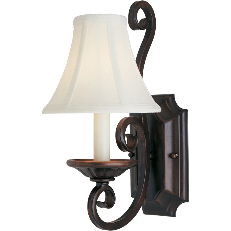 Maxim 12217OI/SHD123 Manor One Light Wall Sconce, Oil Rubbed Bronze (Discontinued)