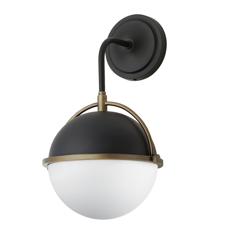 Maxim 12416SWBKWBR Duke One Light Outdoor Wall Sconce, Black/Weathered Brass