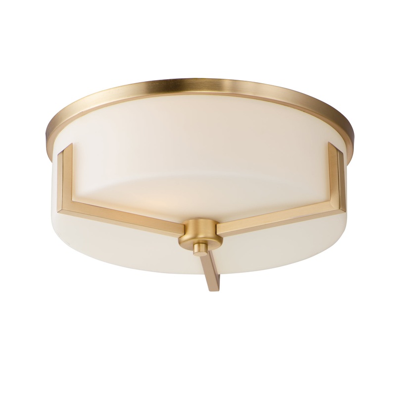 Maxim 21280SWSBR Dart Three Light Flush Mount, Satin Brass