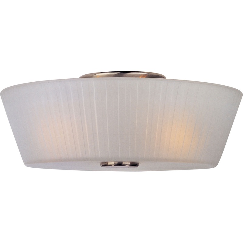 Maxim 21500FTSN Finesse Three Light Flush Mount, Satin Nickel