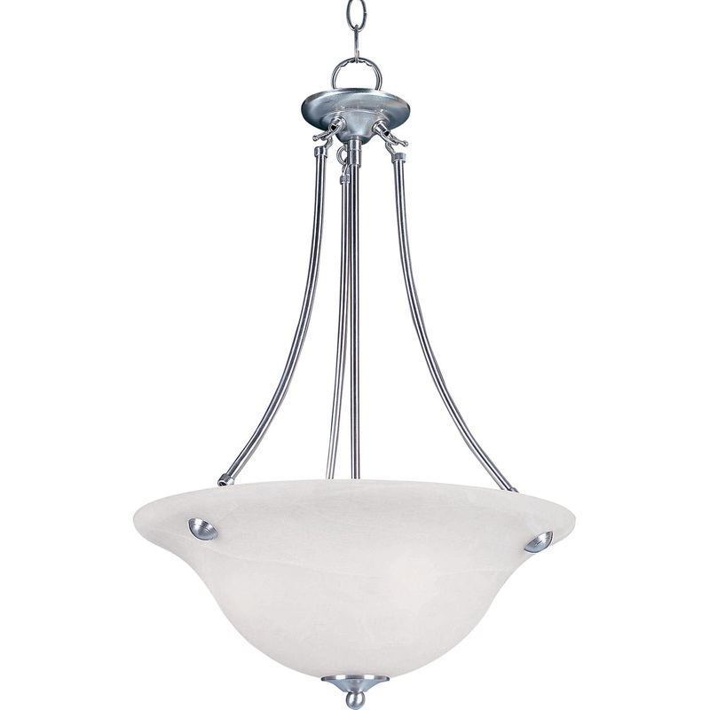 Maxim 2682MRSN Malaga Three Light Pendant, Satin Nickel