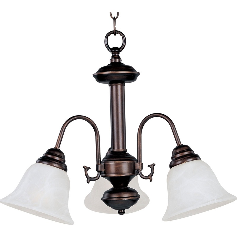 Maxim 2697MROI Malaga Three Light Chandelier, Oil Rubbed Bronze