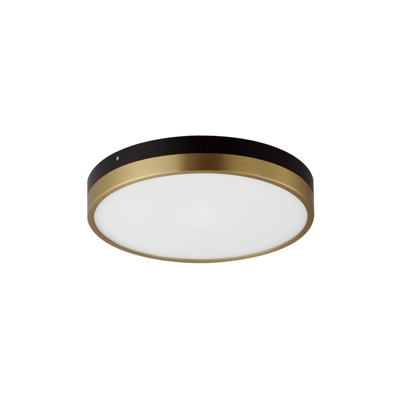 Maxim 59702WTBKAB Dapper LED Flush Mount, Black / Antique Brass