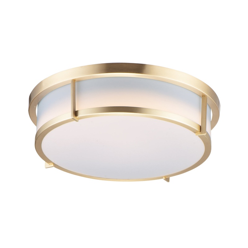 Maxim 10272WTSBR Rogue E26 Two Light Flush Mount, Satin Brass