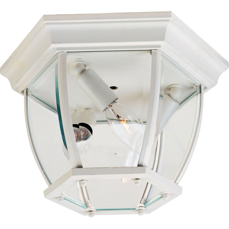 Maxim 1029WT Crown Hill Three Light Outdoor Ceiling Mount, White