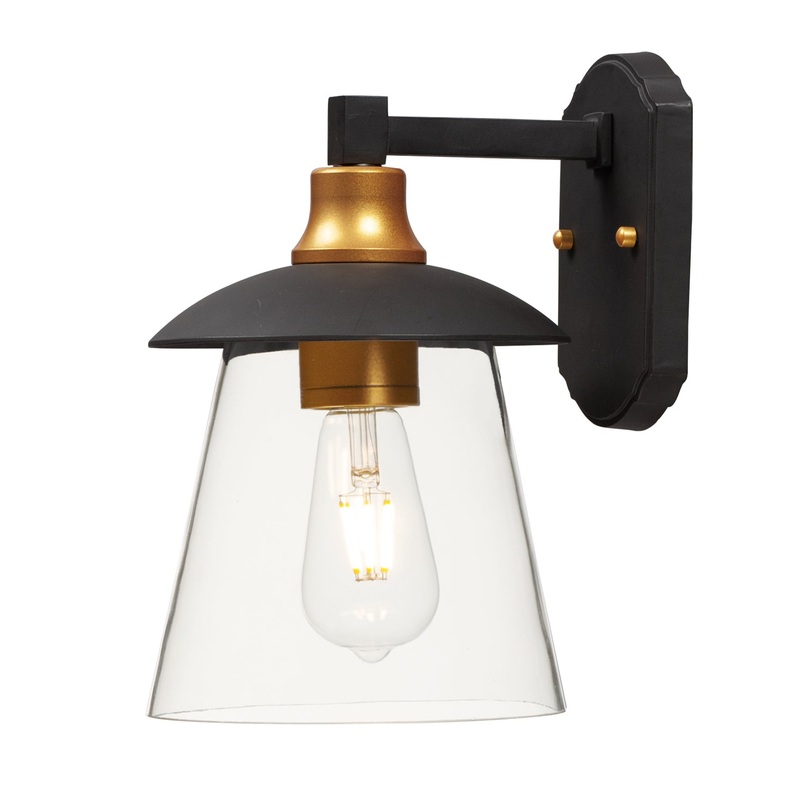 Maxim 10315CLBZGLD Crib LED Outdoor Wall Sconce, Bronze / Gold