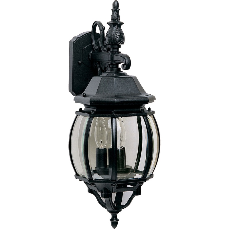 Maxim 1034BK Crown Hill Three Light Outdoor Wall Lantern, Black