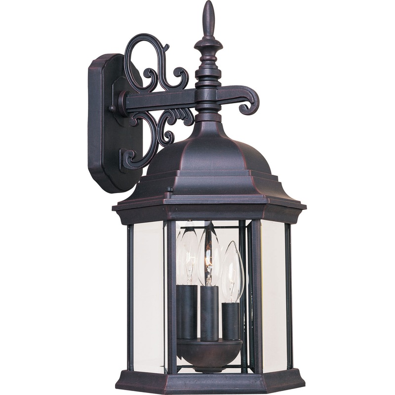 Maxim 1073CLEB Builder Cast Three Light Outdoor Wall Lantern, Empire Bronze