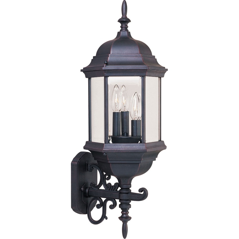 Maxim 1074CLEB Builder Cast Three Light Outdoor Wall Lantern, Empire Bronze
