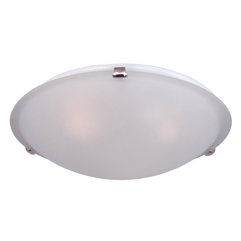 Maxim 2681FTSN Malaga Three Light Flush Mount, Satin Nickel
