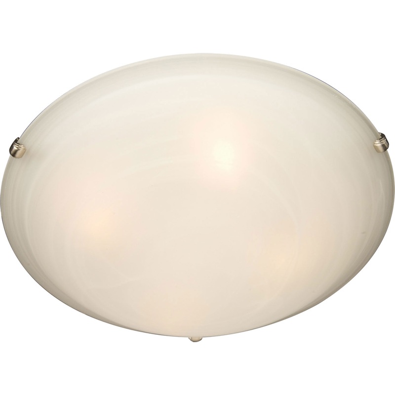 Maxim 2681MRSN Malaga Three Light Flush Mount, Satin Nickel