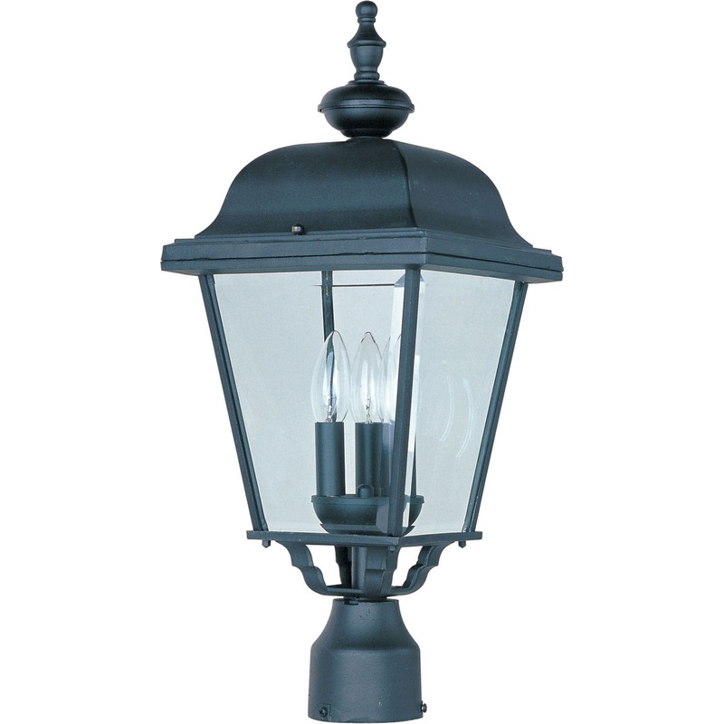 Maxim 3008BK Builder Cast Three Light Outdoor Pole/Post Lantern, Black