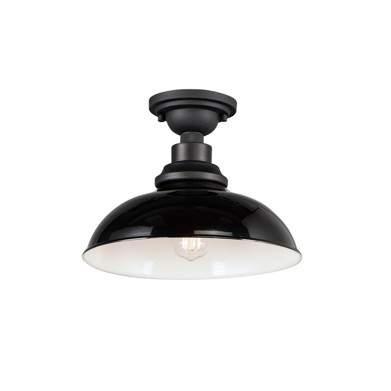 Maxim 35110GBBK Granville One Light Outdoor Ceiling Mount, Gloss Black / Black