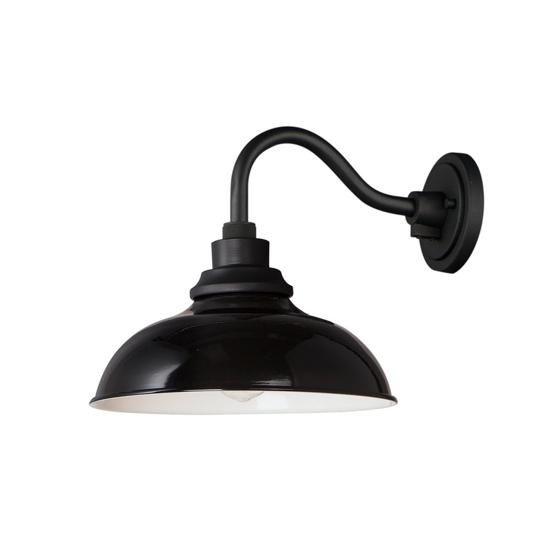 Maxim 35114GBBK Granville One Light Outdoor Wall Lantern, Gloss Black / Black