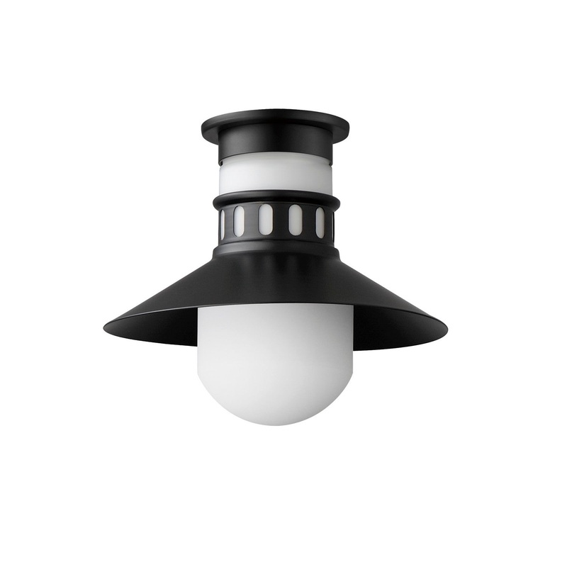 Maxim 35120SWBK Admiralty One Light Outdoor Flush Mount, Black