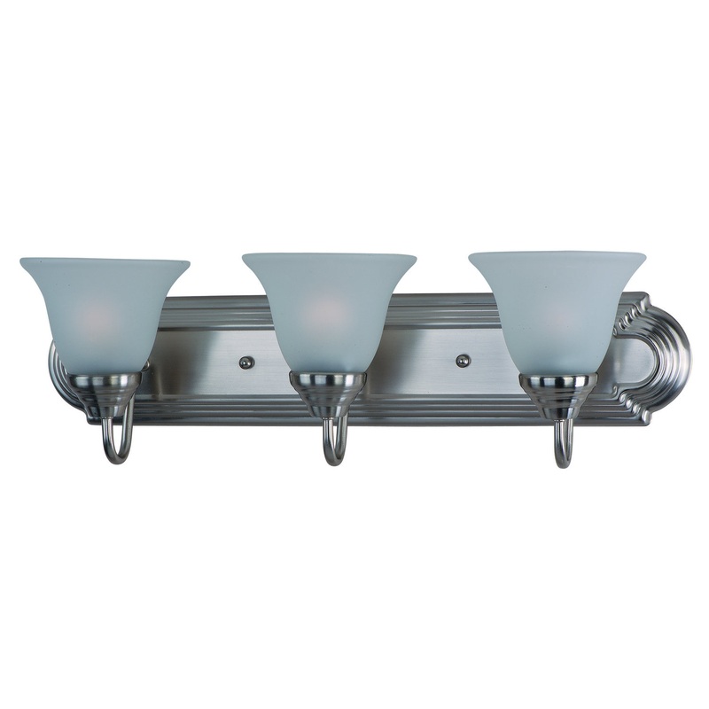Maxim 8013FTSN Essentials - 801x Three Light Bath Vanity, Satin Nickel