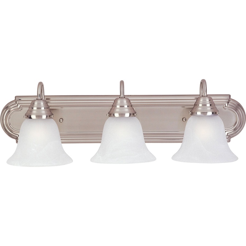 Maxim 8013MRSN Essentials - 801x Three Light Bath Vanity, Satin Nickel
