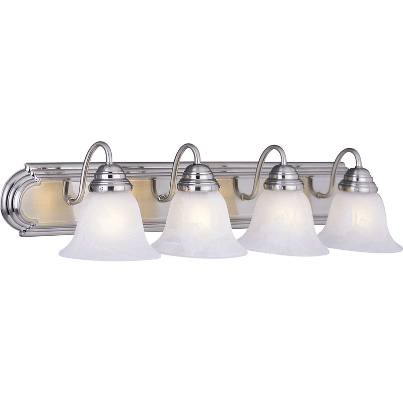 Maxim 8014MRSN Essentials - 801x Four Light Bath Vanity, Satin Nickel