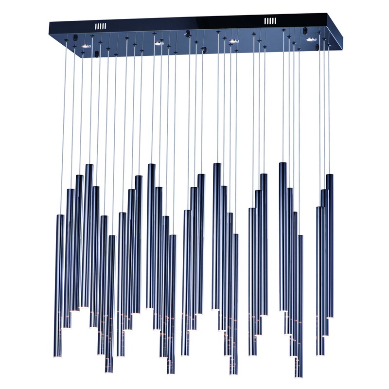 ET2 E10010-BC Flute LED Pendant, Black Chrome