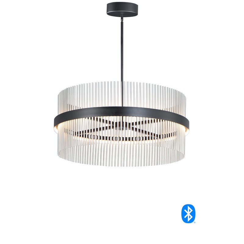 ET2 E34207-BKSN Chimes WiZ LED Pendant, Black / Satin Nickel
