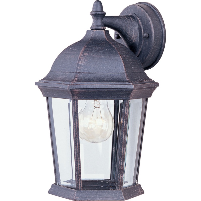 Maxim 1024RP Builder Cast One Light Outdoor Wall Lantern, Rust Patina