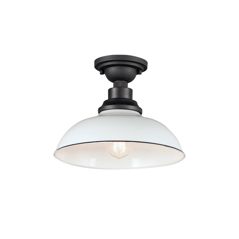 Maxim 35110WTBK Granville One Light Outdoor Ceiling Mount, White / Black