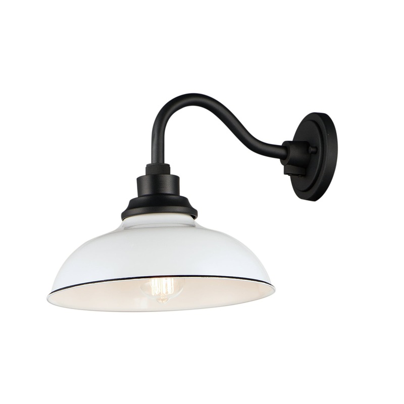 Maxim 35114WTBK Granville One Light Outdoor Wall Lantern, White / Black