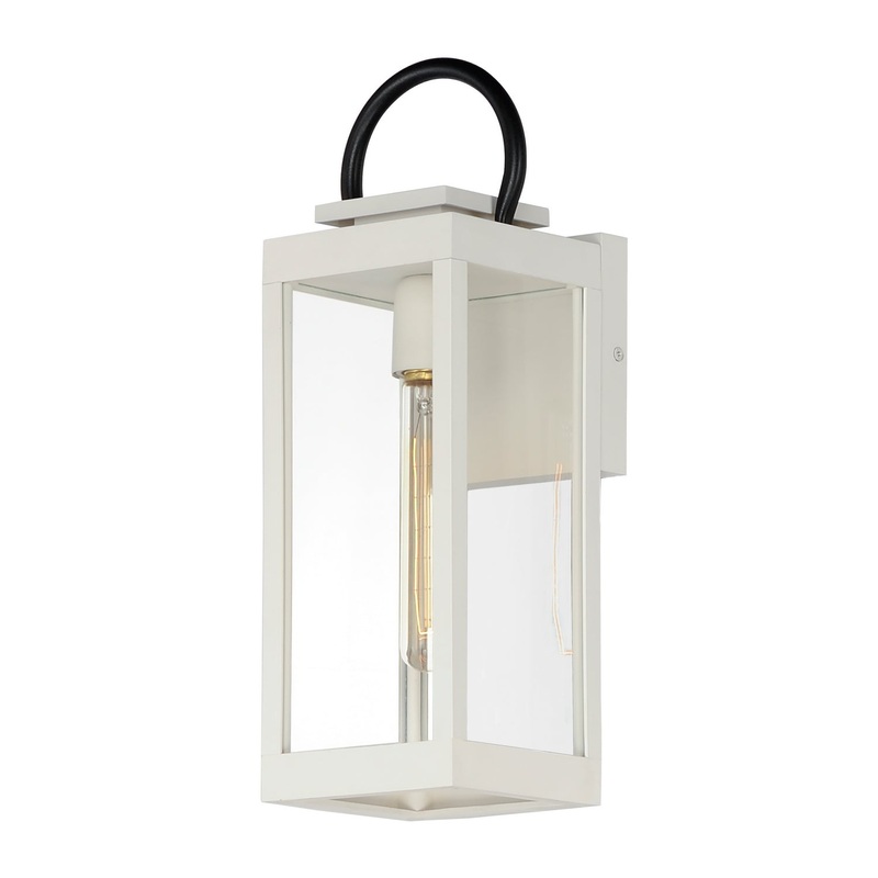 Maxim 40314CLWTBK Nassau Vivex One Light Outdoor Wall Sconce, White / Black