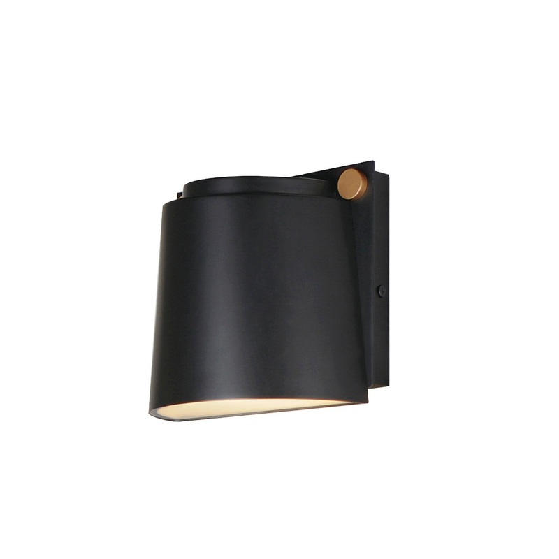 Maxim 42120BKAB Rivet LED Outdoor Wall Sconce, Black / Antique Brass
