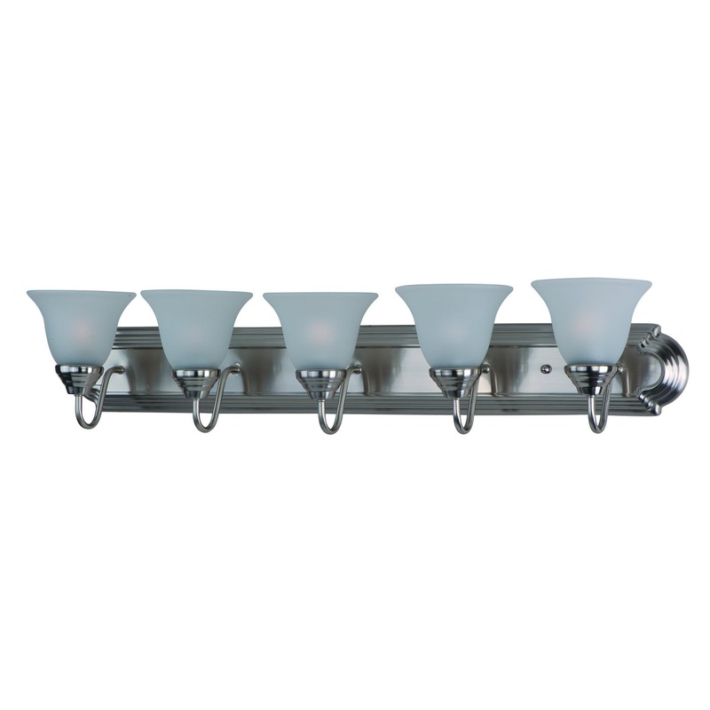 Maxim 8015FTSN Essentials - 801x Five Light Bath Vanity, Satin Nickel