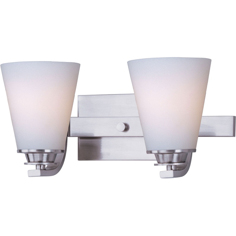 Maxim 9012SWSN Conical Two Light Bath Vanity, Satin Nickel