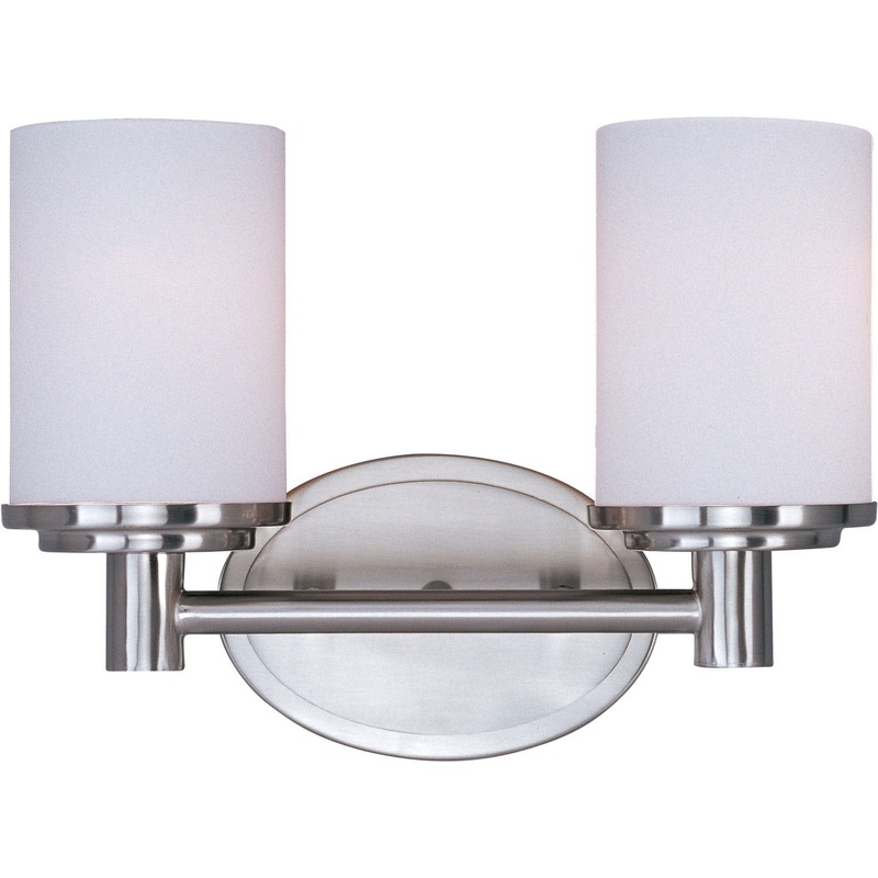 Maxim 9052SWSN Cylinder Two Light Bath Vanity, Satin Nickel