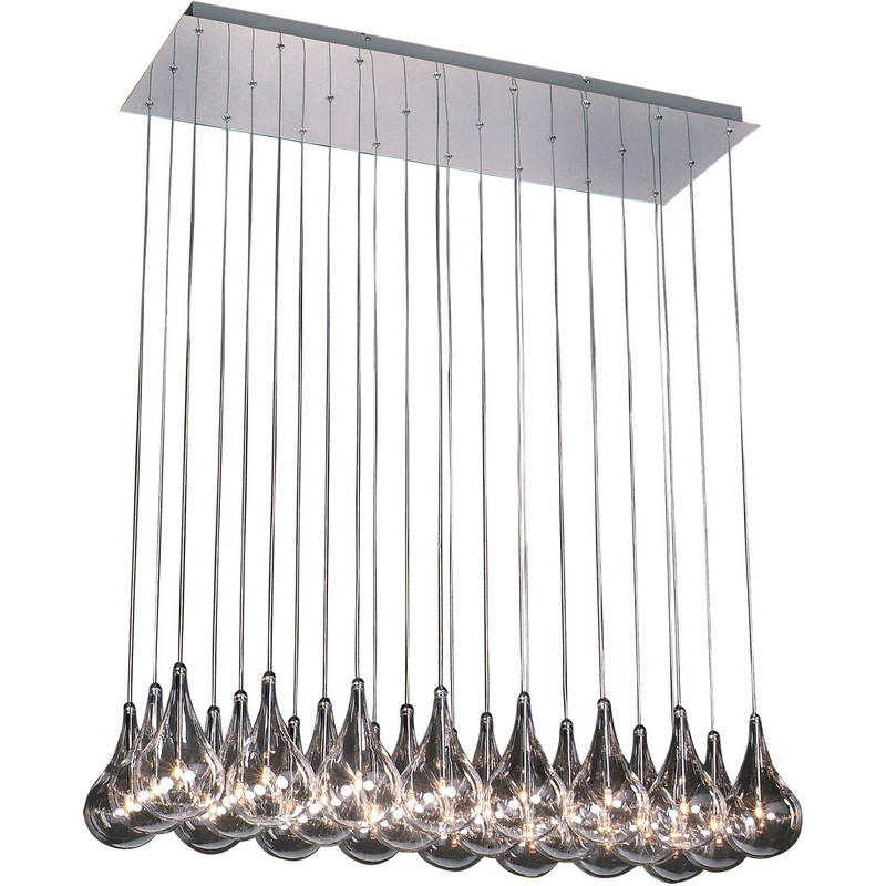 ET2 E20118-18 Larmes 24 Light Pendant, Polished Chrome