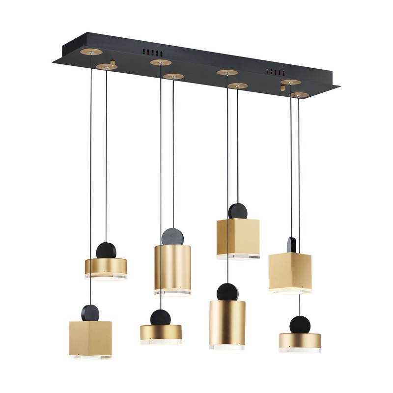 ET2 E20867-75BKGLD Nob LED Pendant, Black / Gold