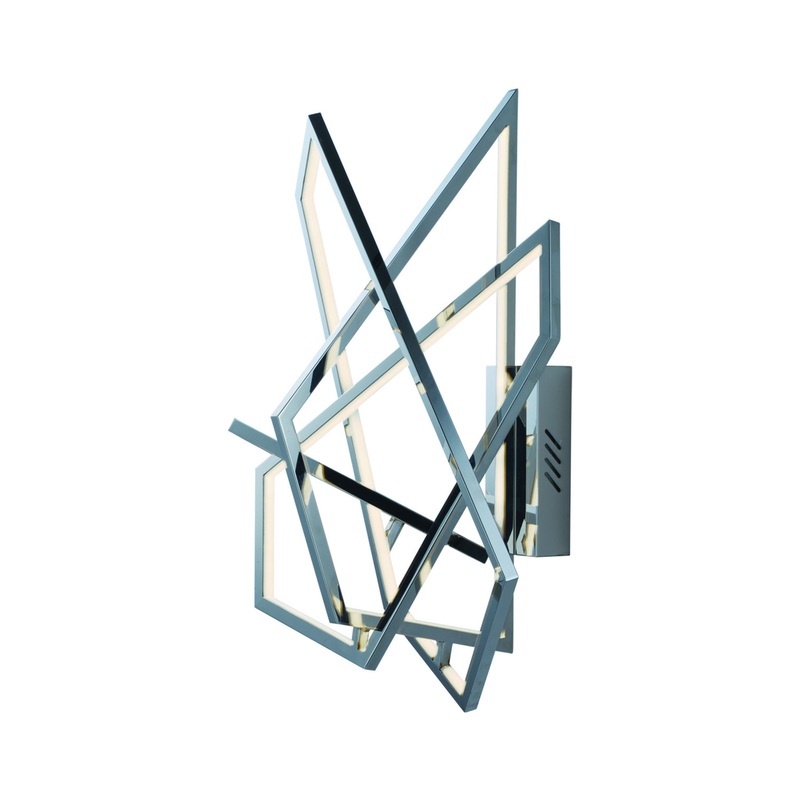 ET2 E22674-PC Trapezoid LED Wall Sconce, Polished Chrome