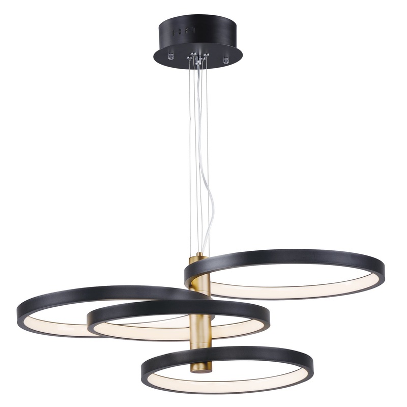 ET2 E24326-BKGLD Hoopla LED Pendant, Black / Gold