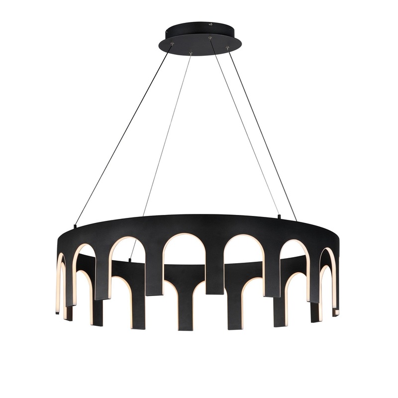 ET2 E24864-BK Coronation LED Pendant, Black