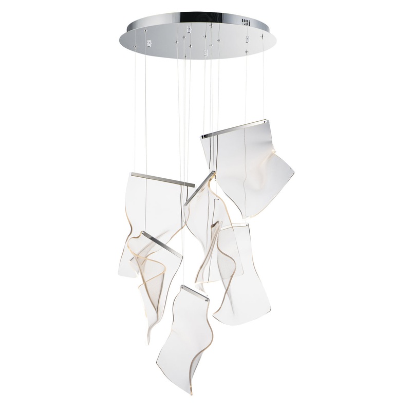 ET2 E24875-133PC Rinkle LED Pendant, Polished Chrome