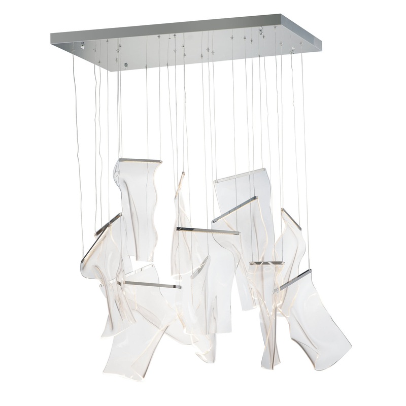 ET2 E24878-133PC Rinkle LED Pendant, Polished Chrome