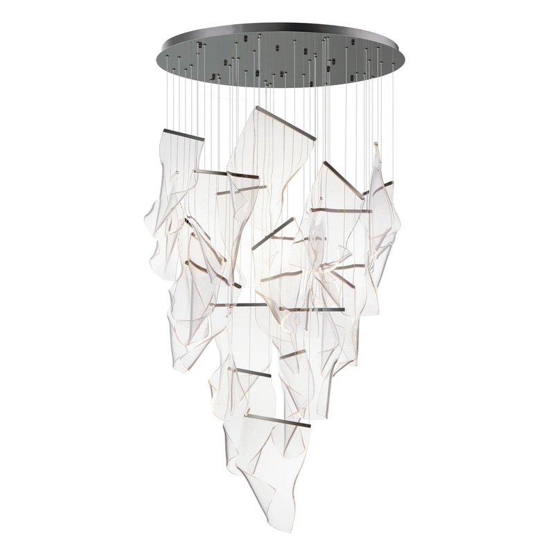 ET2 E24880-133BGM Rinkle LED Pendant, Brushed Gunmetal