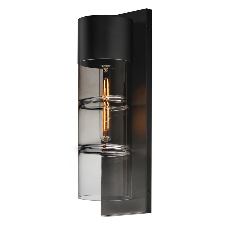 ET2 E26146-142BK Smokestack LED Outdoor Wall Sconce, Black