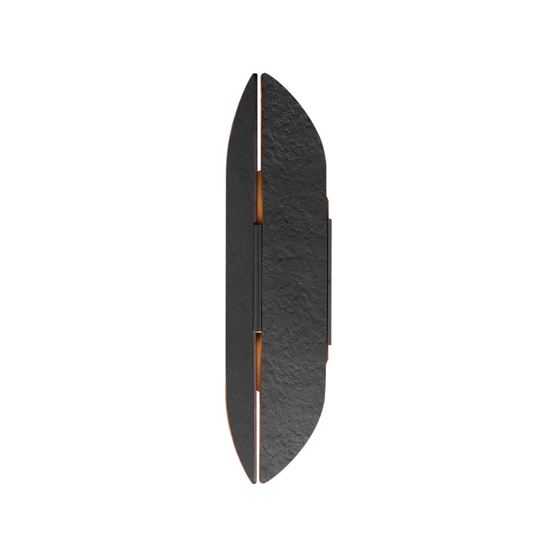 ET2 E30144-BKAB Tectonic LED Outdoor Wall Sconce, Black / Antique Brass