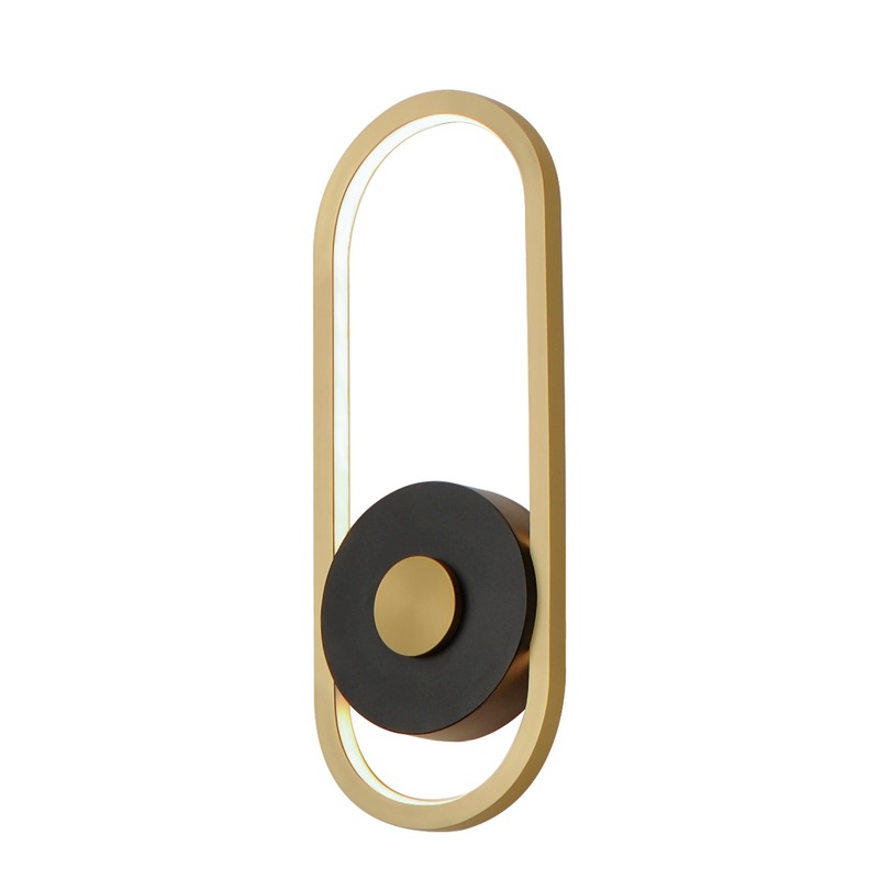 ET2 E42104-BKGLD Gravity LED Outdoor Wall Sconce, Black / Gold