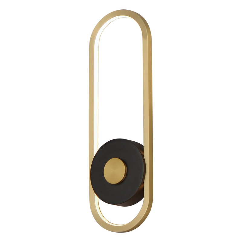 ET2 E42106-BKGLD Gravity LED Outdoor Wall Sconce, Black / Gold