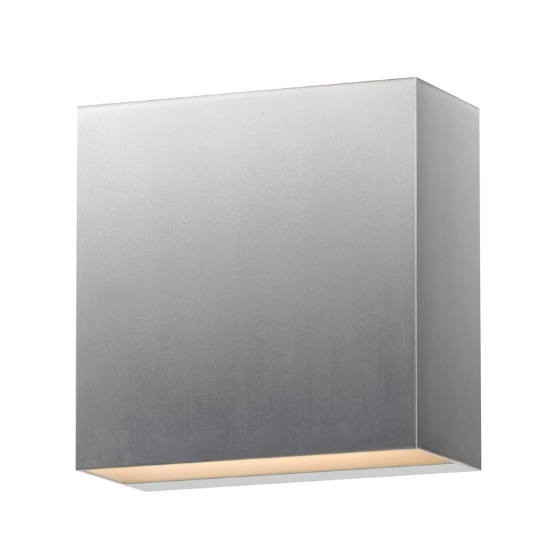 ET2 E23222-SA Cubed LED Outdoor Wall Sconce, Satin Aluminum