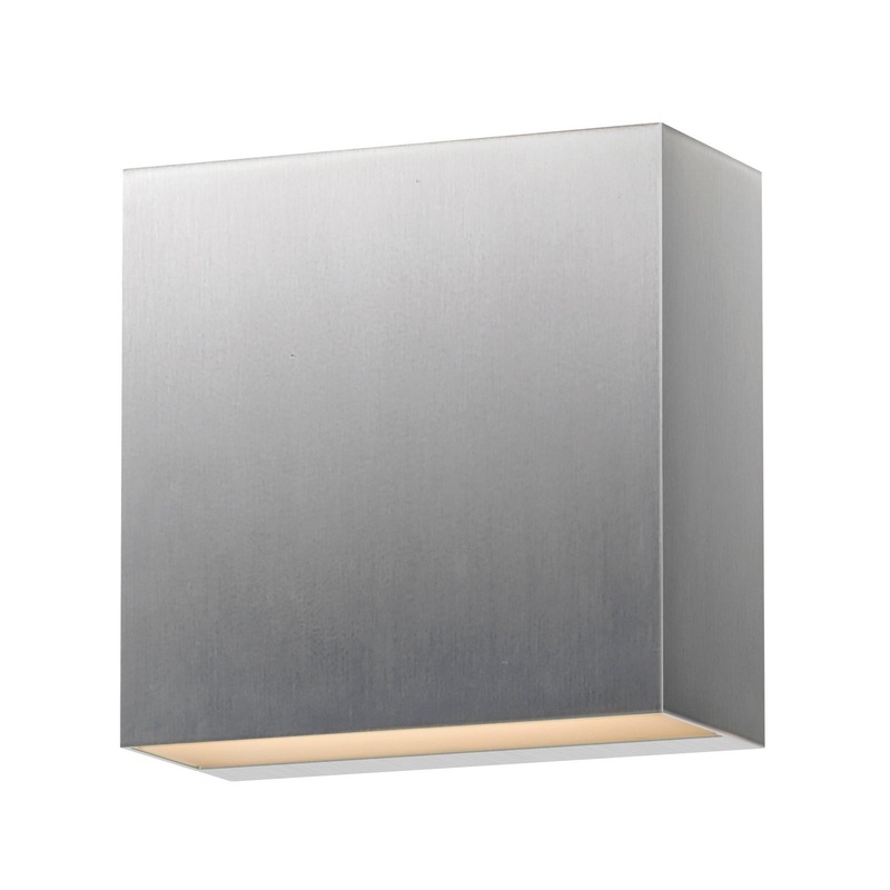 ET2 E23224-SA Cubed LED Outdoor Wall Sconce, Satin Aluminum