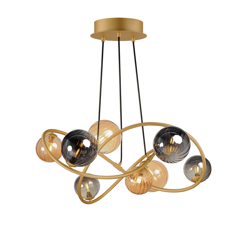 ET2 E24188-148GLD Planetary LED Chandelier, Gold